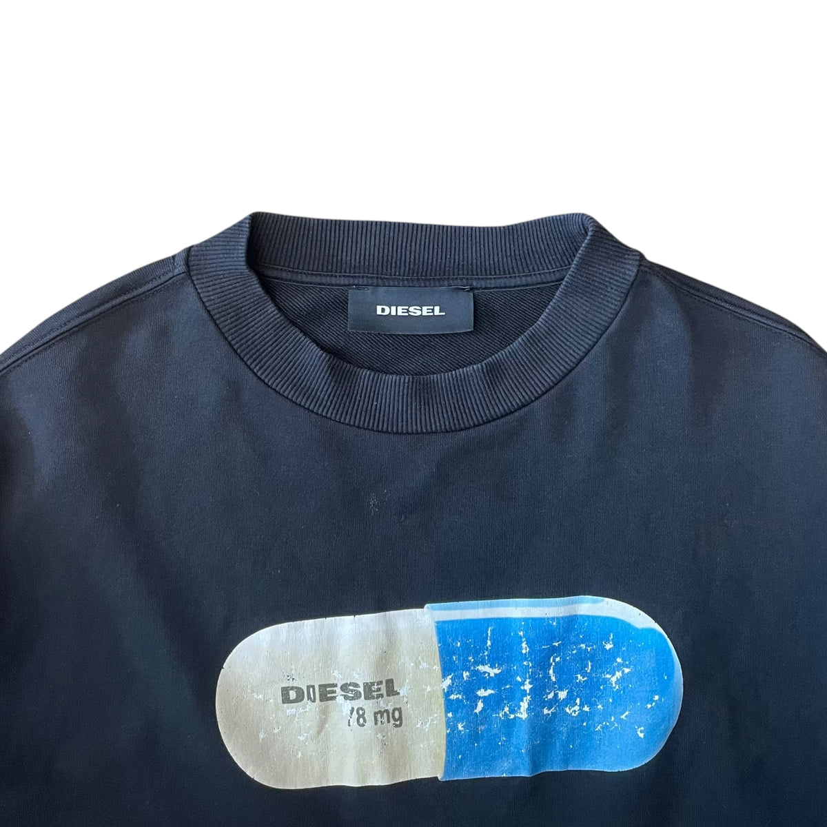 DIESEL Pill Graphic Black Sweatshirt