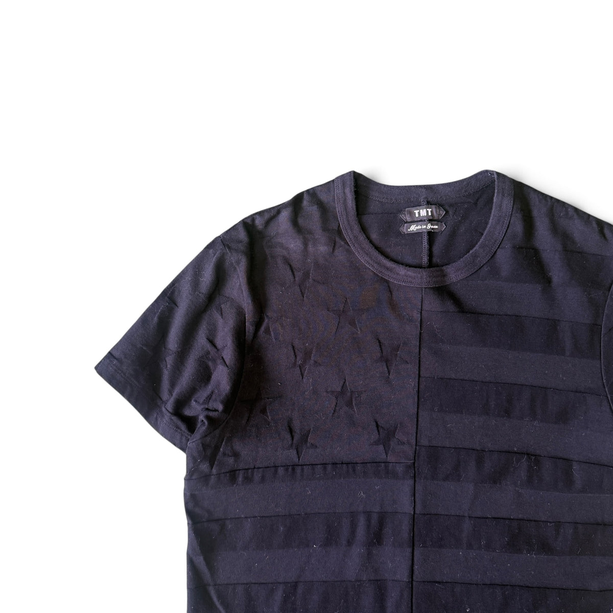 TMT Star & Stripe Tonal Jacquard Panel Design T-Shirt