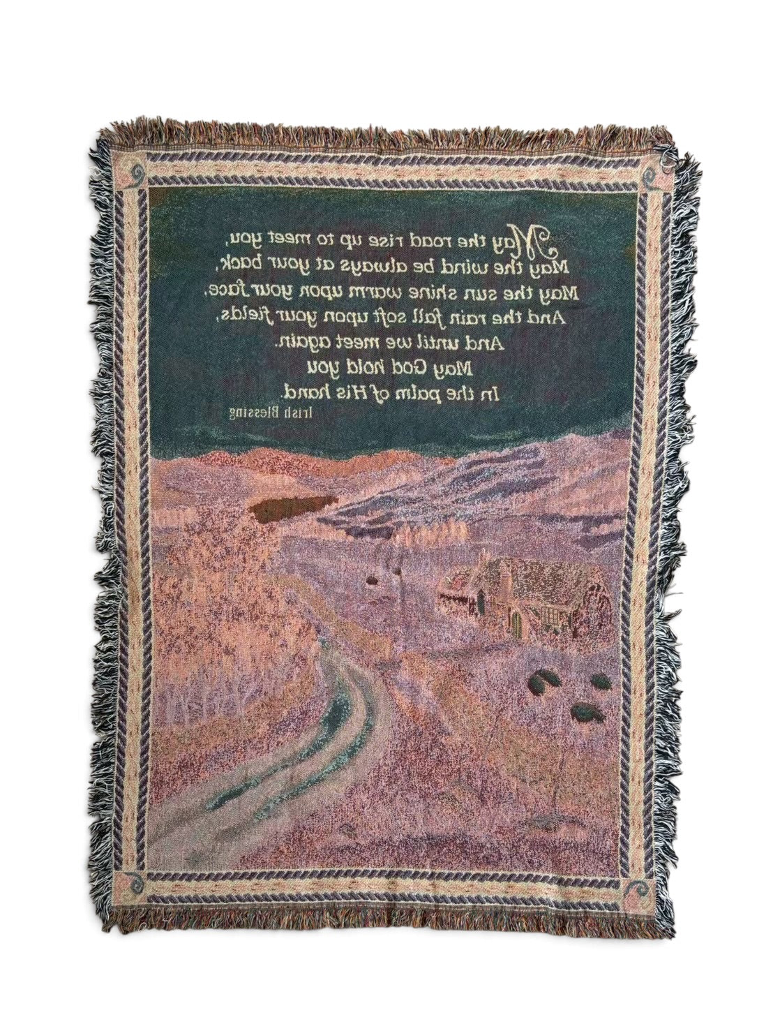003 Irish Blessing Countryside Poem Woven Tapestry Rug