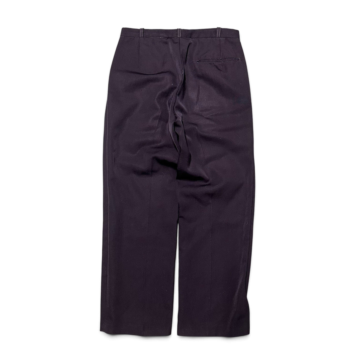 Button Fly Two Tuck Wide Straight Slacks / Black