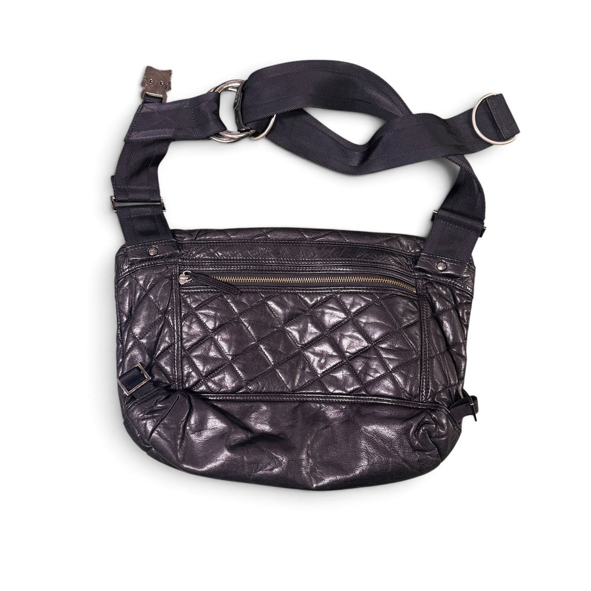 MSPC master-piece × TIME & MONKEY Quilted Leather Messenger Shoulder Bag