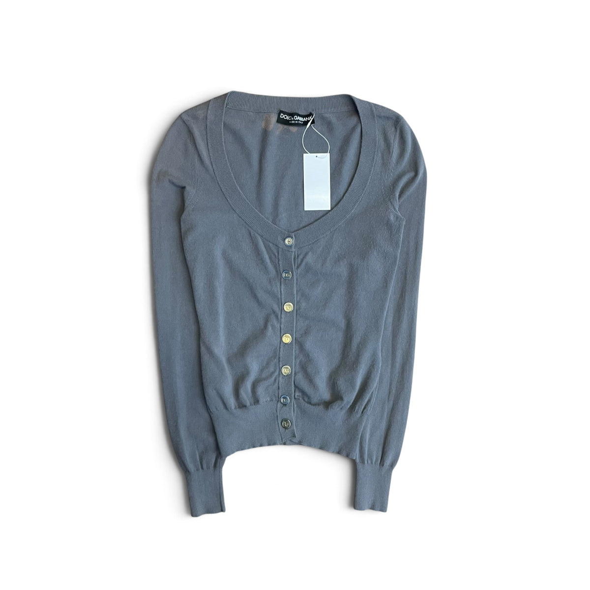 DOLCE & GABBANA V-NECK BUTTON KNIT CARDIGAN