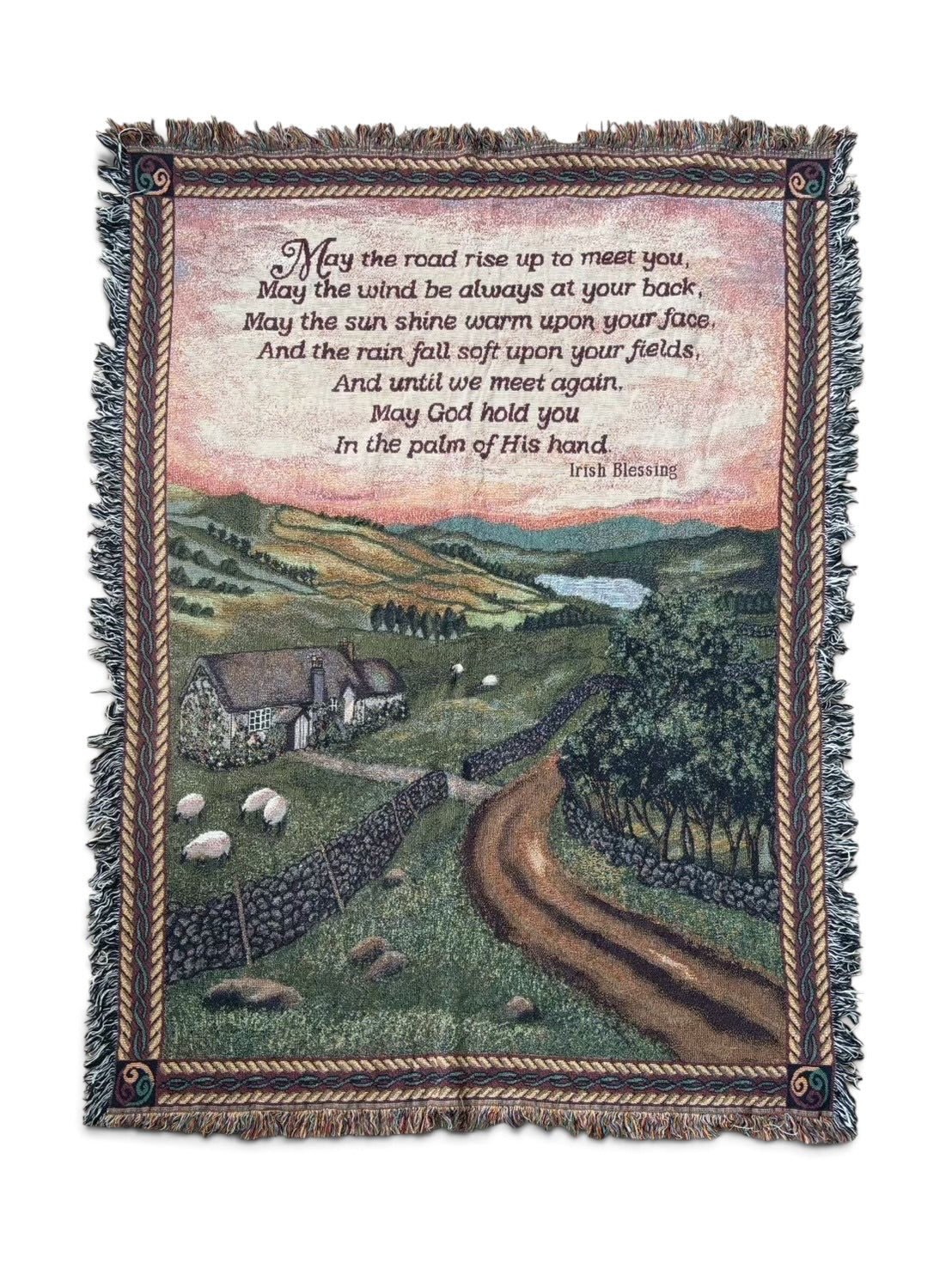 003 Irish Blessing Countryside Poem Woven Tapestry Rug