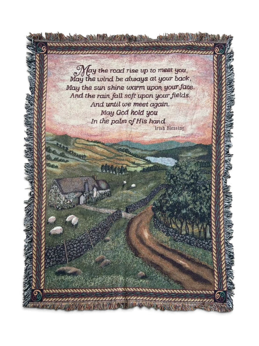 003 Irish Blessing Countryside Poem Woven Tapestry Rug