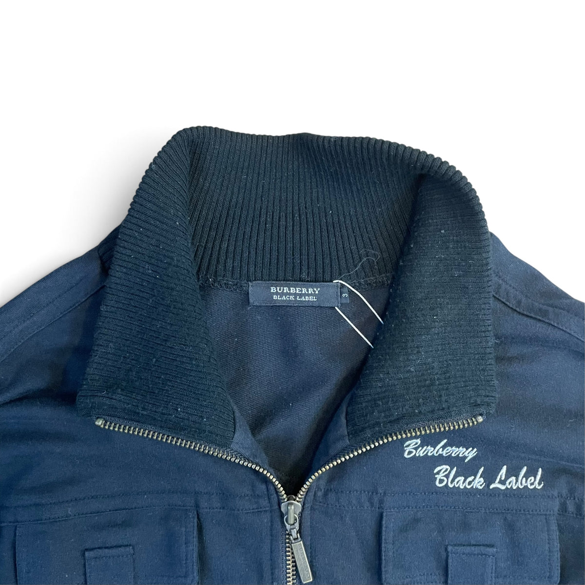 BURBERRY BLACK LABEL Black Multi-Pocket Zip jacket