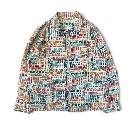 Vintage Fast Food Typography All-Over Print Zip-Up Jacket