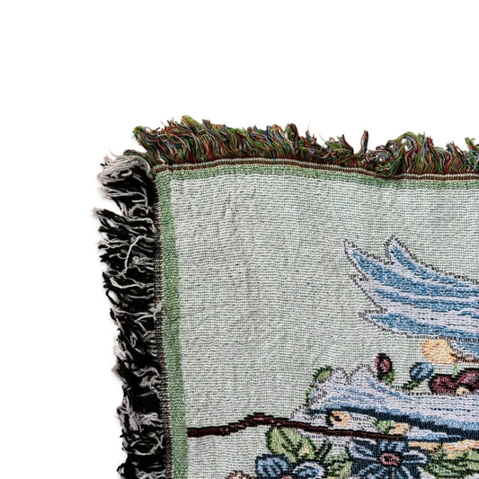 001 Baby Blessing Poem Floral Frame Woven Rug
