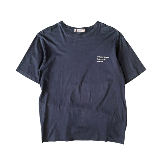 Courrèges Homme Paris Minimal Logo Embroidered Short Sleeve T-Shirt