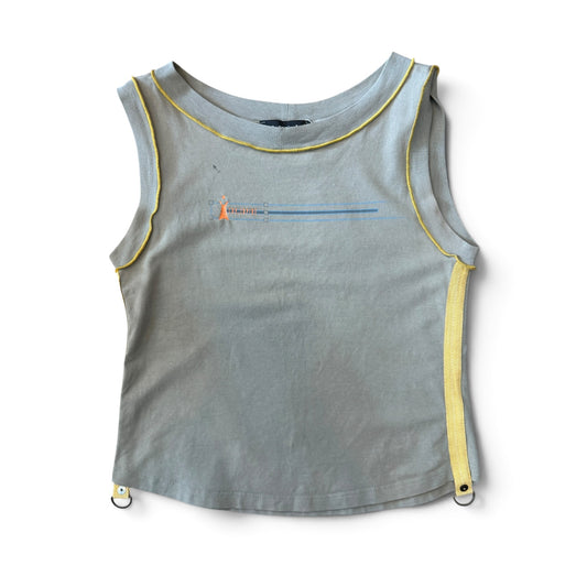 Cop.Copine Contrast Stitch Graphic Tank Top