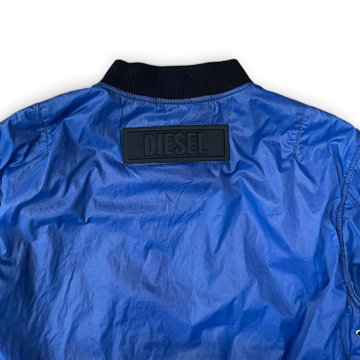 DIESEL Multi-Zip Detail Blue Nyion Bomber Jacket