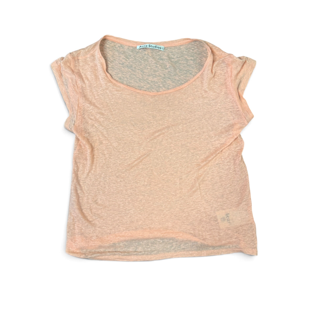 Acne Studios Sheer Linen Scoop Neck T-Shirt