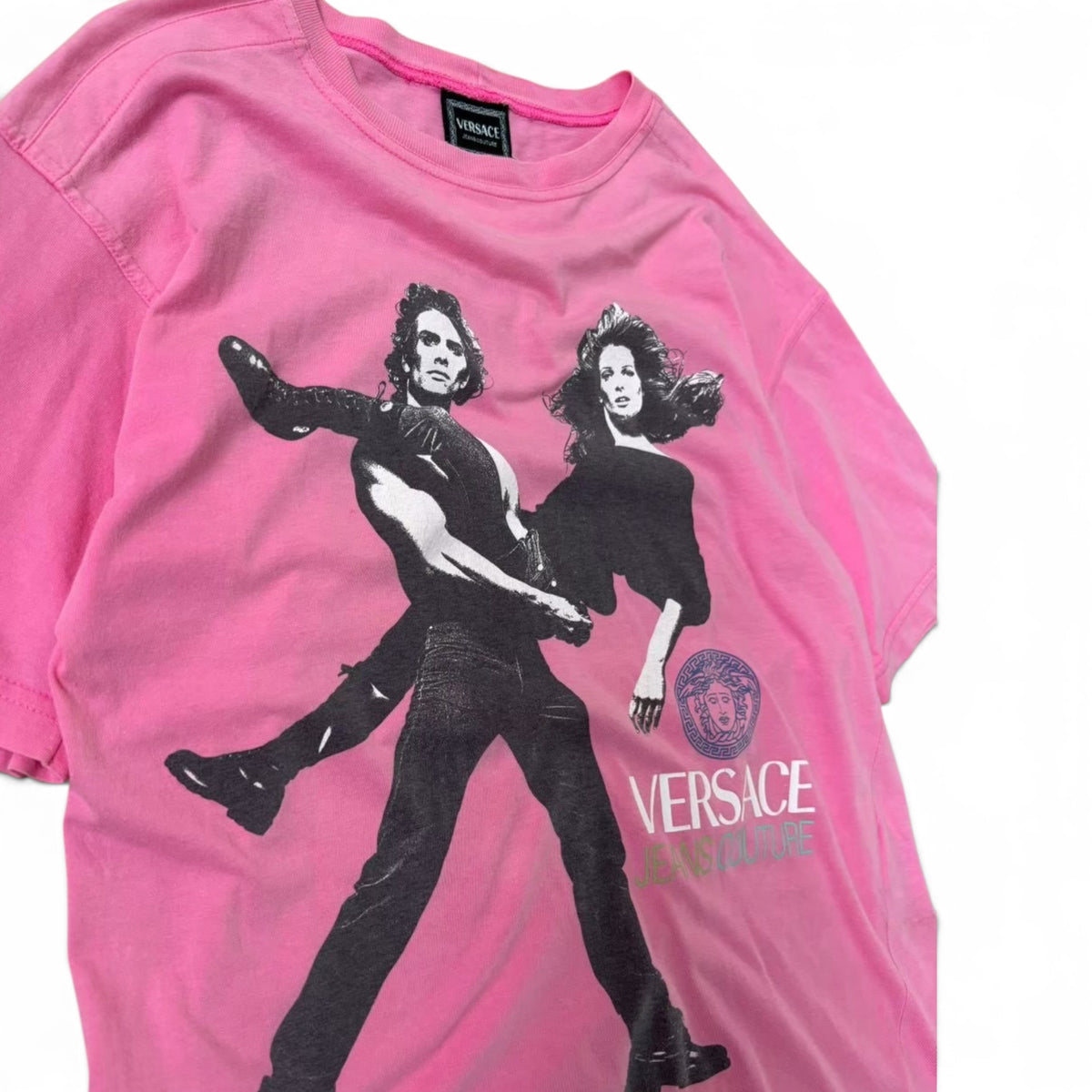 VERSACE JEANS COUTURE 90s photo by Richard Avedon Graphic Print Pink T-shirts