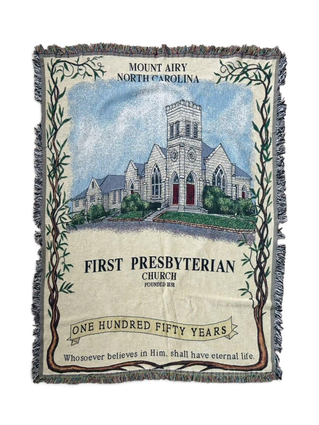 005 First Presbyterian Church Anniversary Commemorative Woven Tapestry Rug