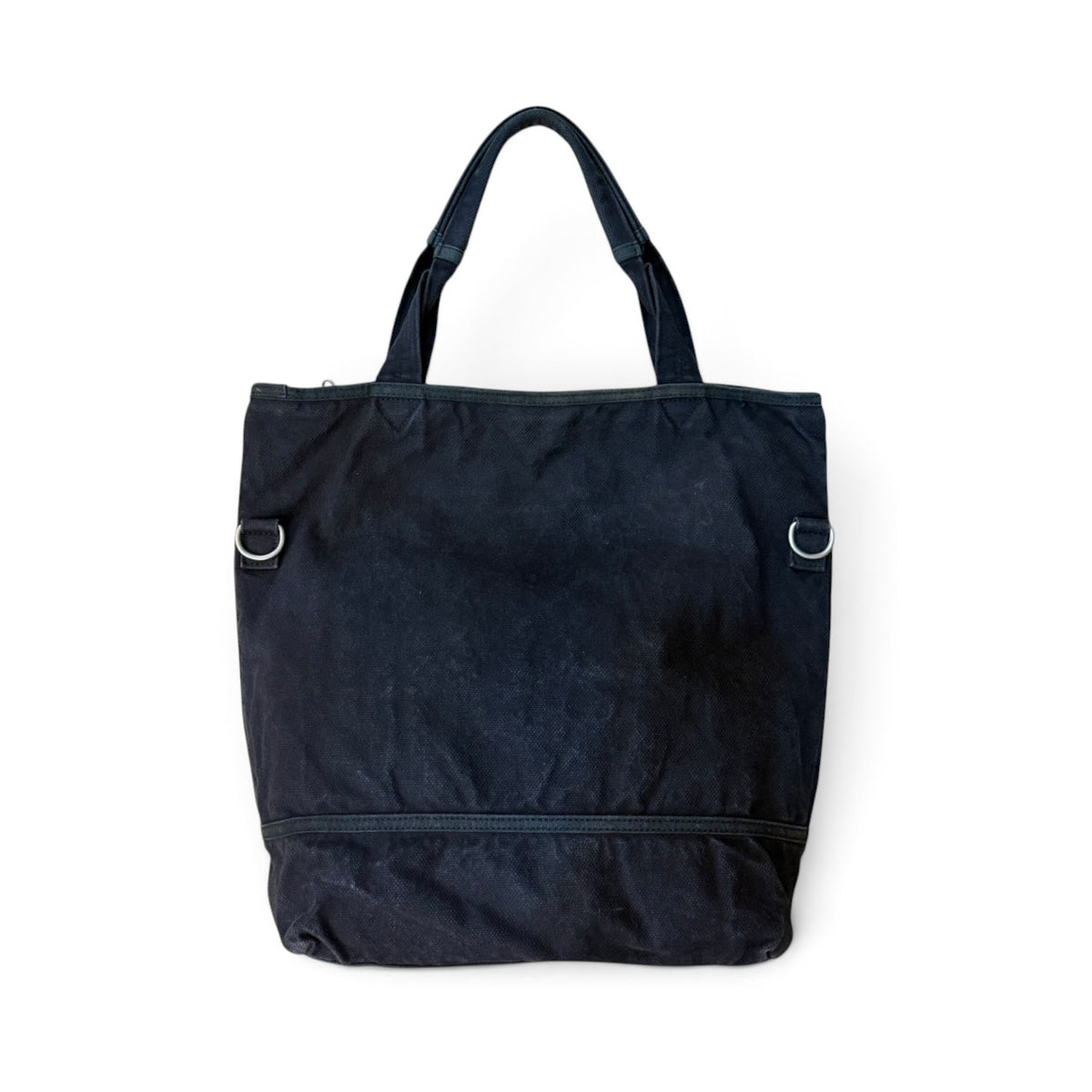 Y’s Black Washed Canvas Multi Pocket Large Tote Bag