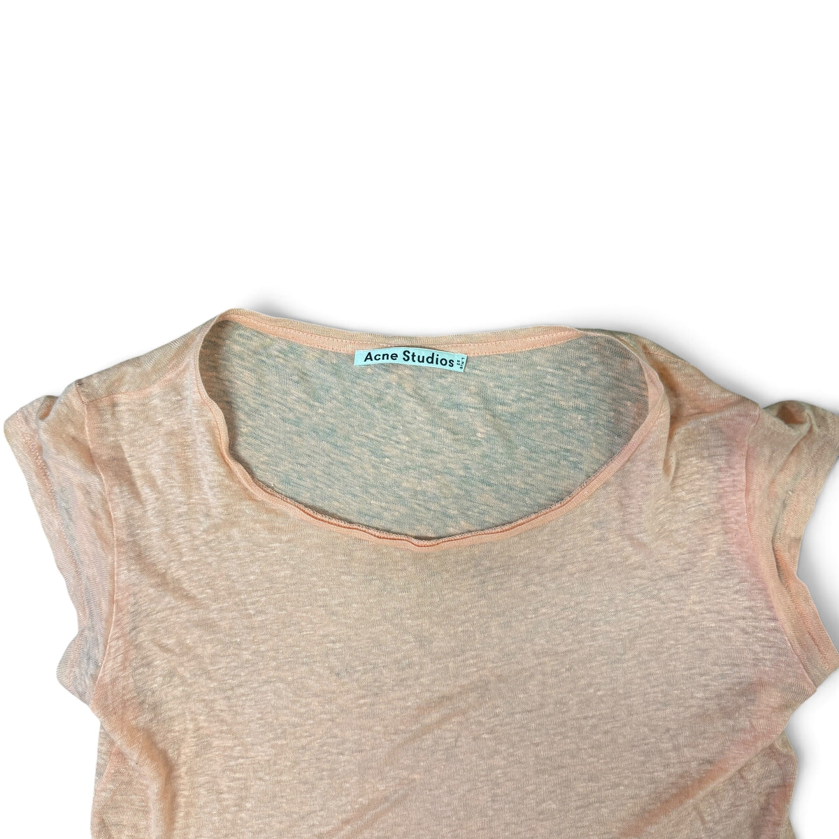 Acne Studios Sheer Linen Scoop Neck T-Shirt