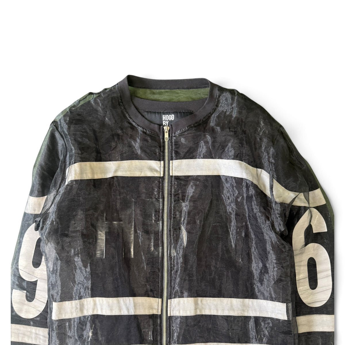 Hood By Air 14SS 96 Graphic Sheer Layered Long Zip-Up Jacket