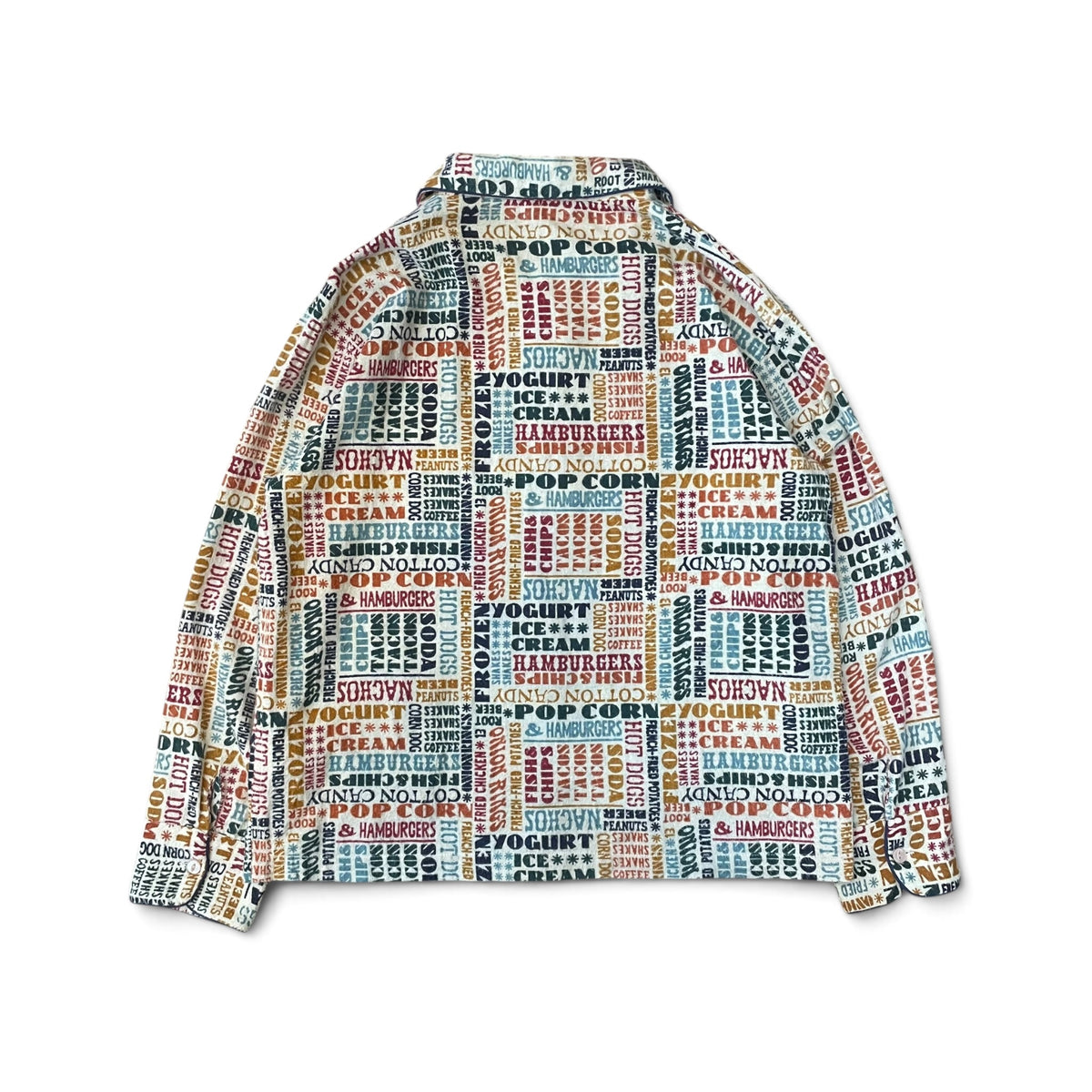 Vintage Fast Food Typography All-Over Print Zip-Up Jacket