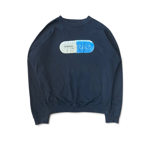 DIESEL Pill Graphic Black Sweatshirt