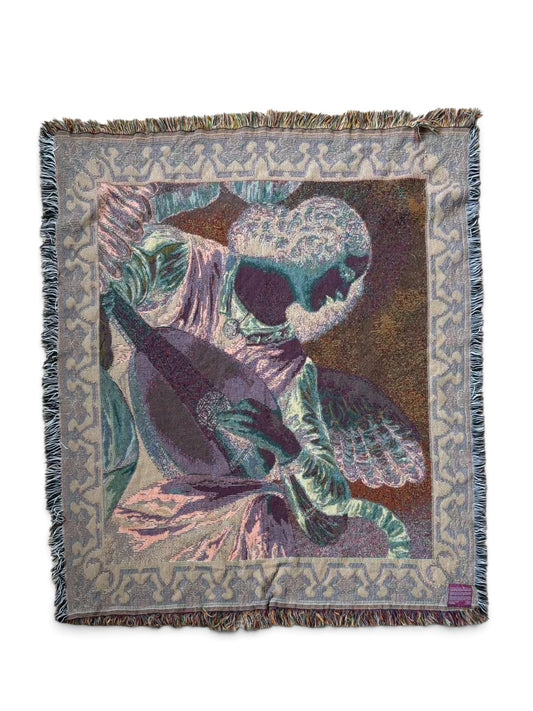 002 Angel Lute Player Classical Art Woven Tapestry Rug