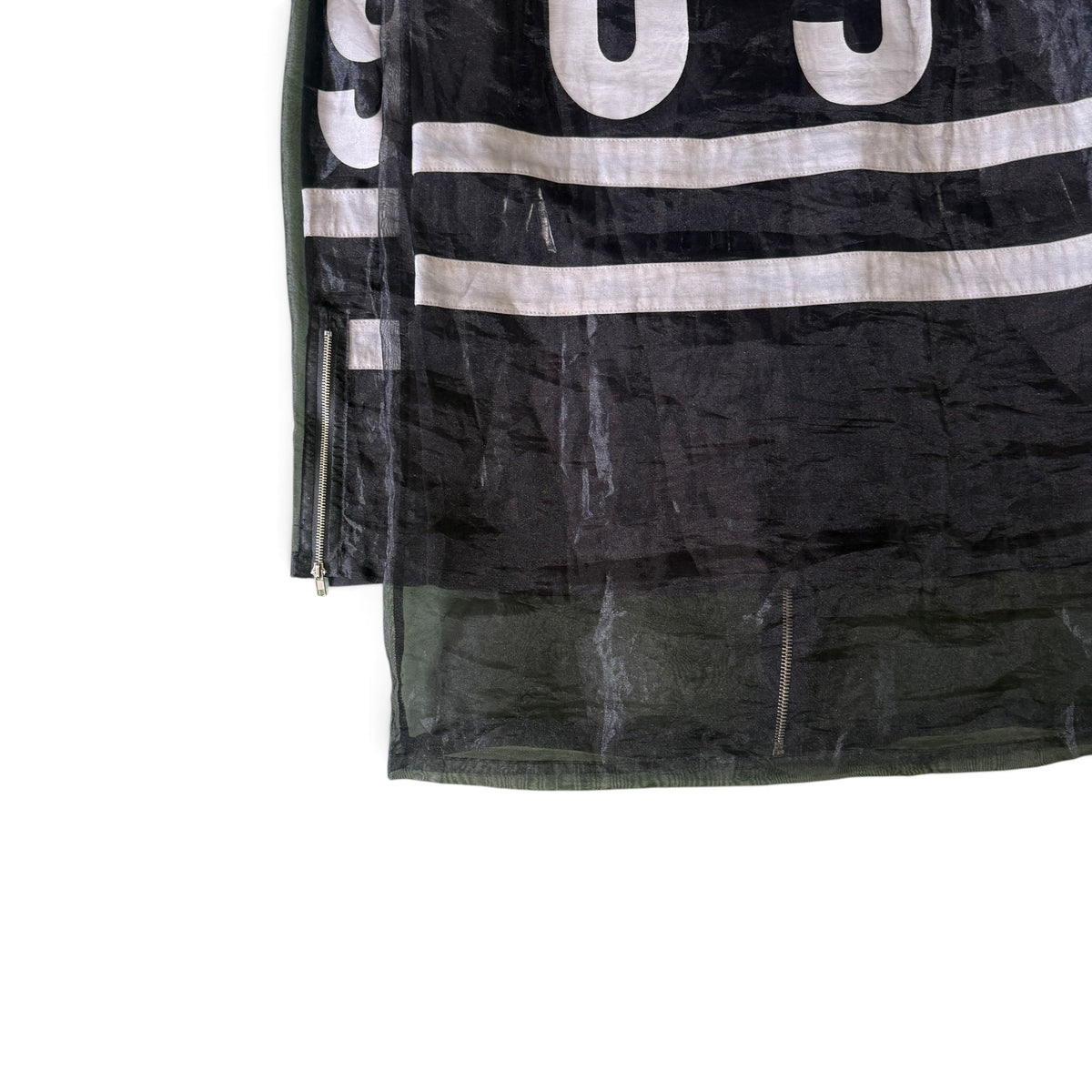 Hood By Air 14SS 96 Graphic Sheer Layered Long Zip-Up Jacket