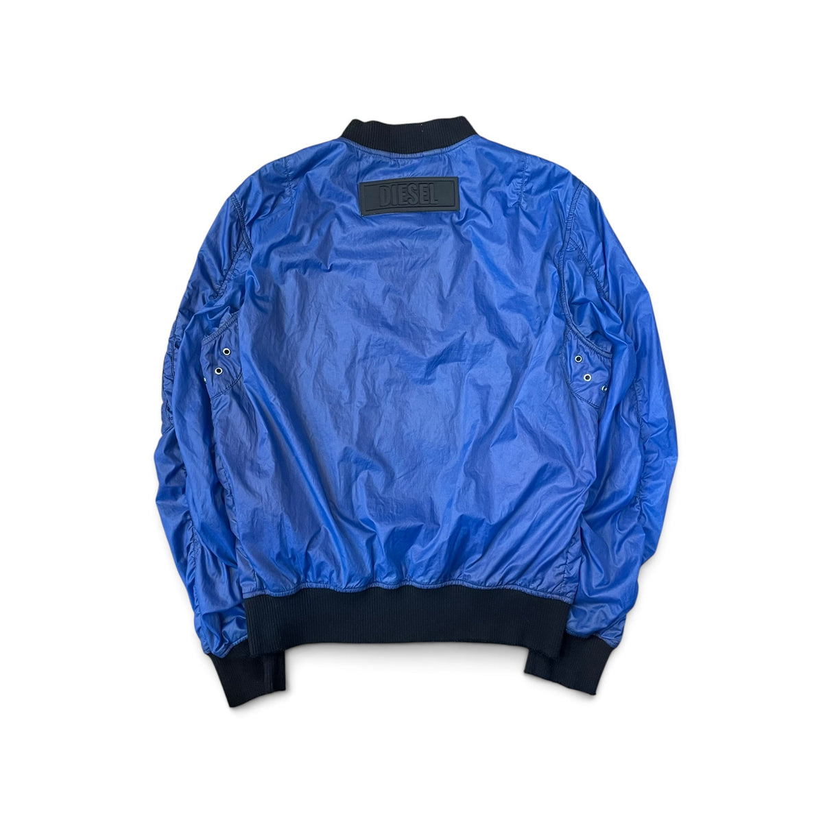 DIESEL Multi-Zip Detail Blue Nyion Bomber Jacket