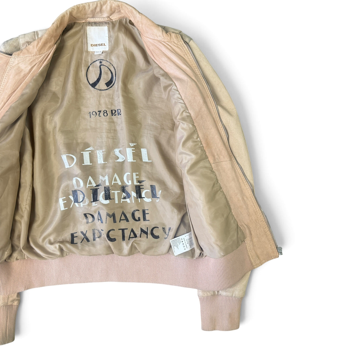 Diesel “Damage Expectancy” Distressed Lamb Leather Utility Jacket