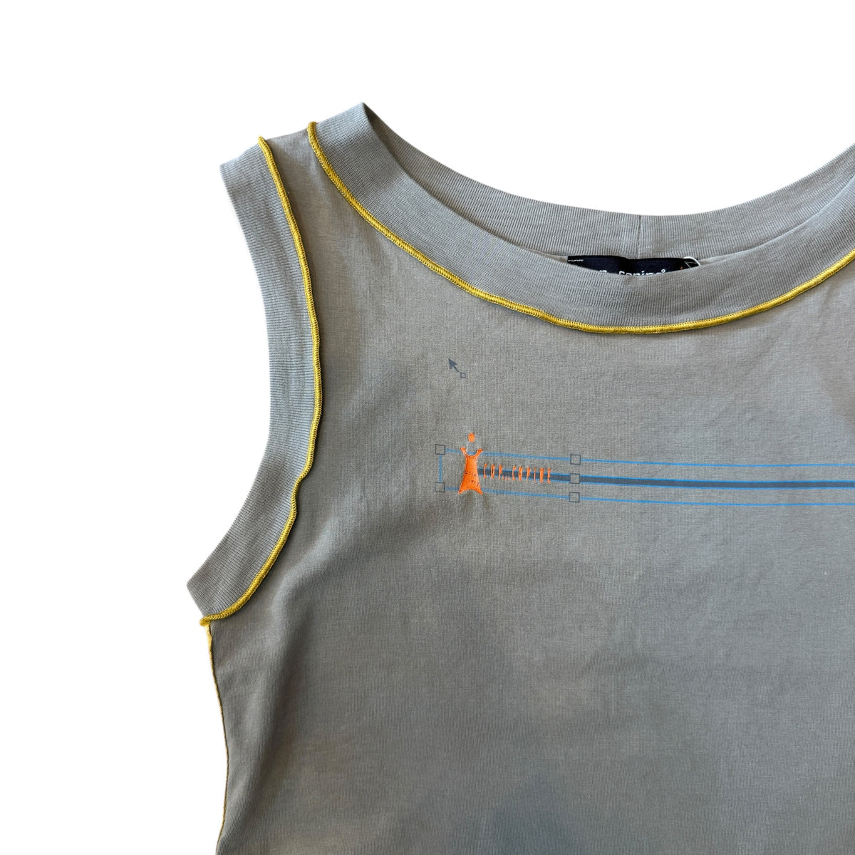 Cop.Copine Contrast Stitch Graphic Tank Top