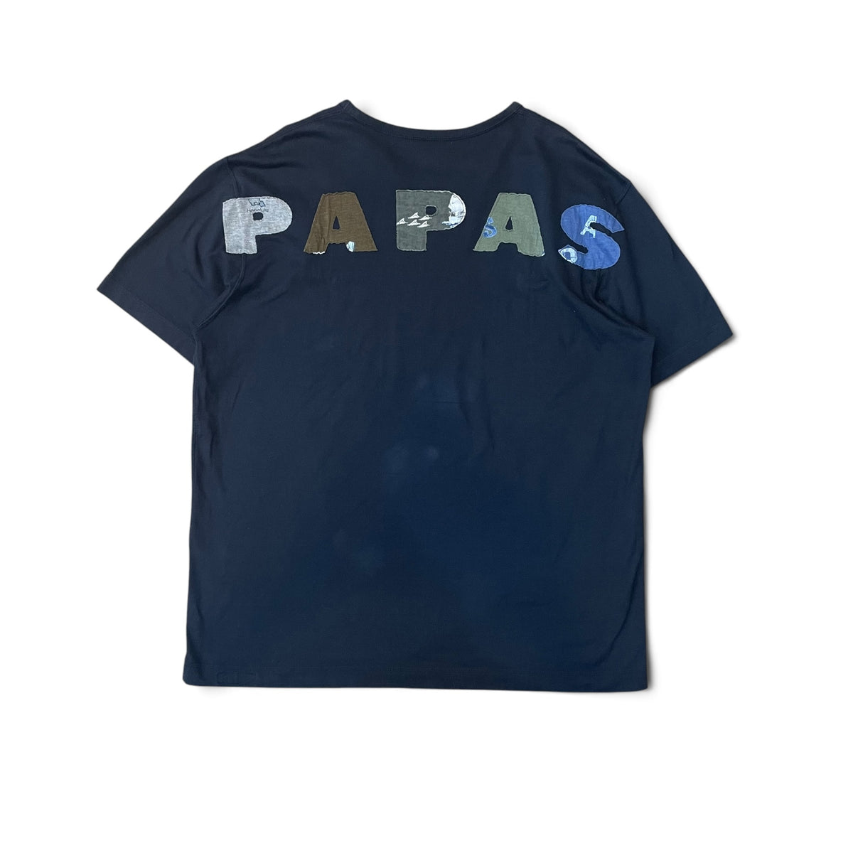 PAPAS Vintage Patchwork Letter Logo T-shirts
