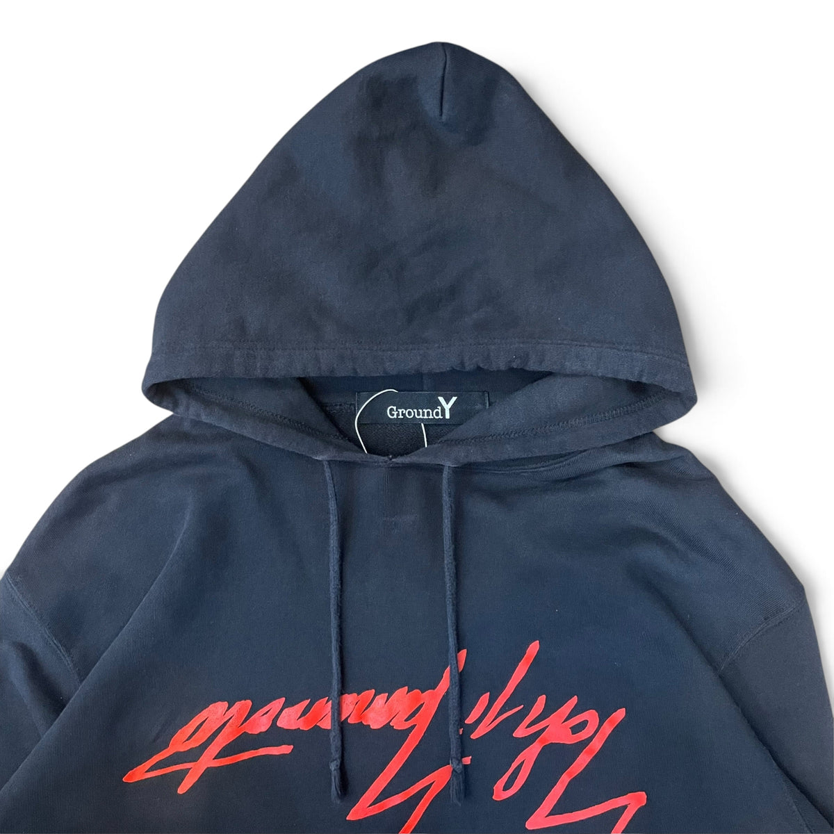 Ground Y Black & Red Logo Graphic Hoodie