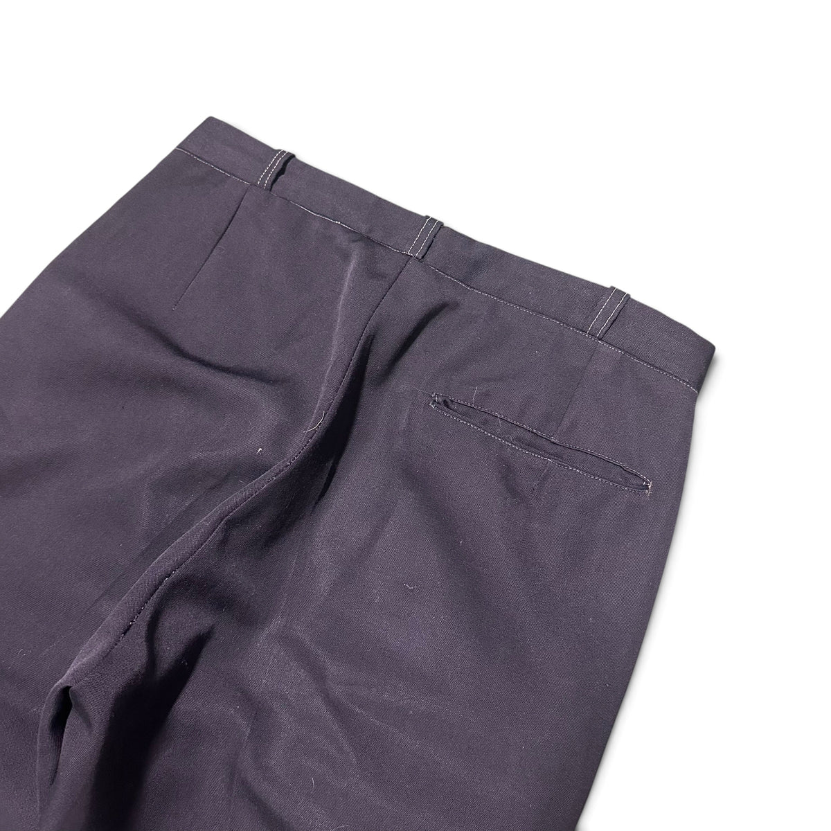 Button Fly Two Tuck Wide Straight Slacks / Black