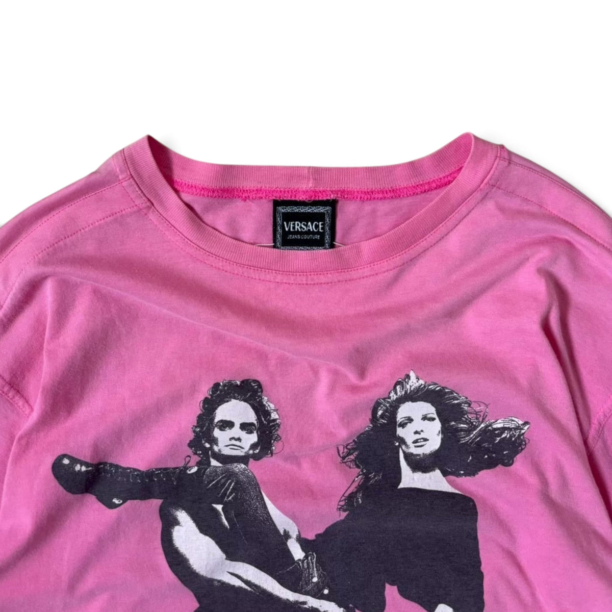 VERSACE JEANS COUTURE 90s photo by Richard Avedon Graphic Print Pink T-shirts