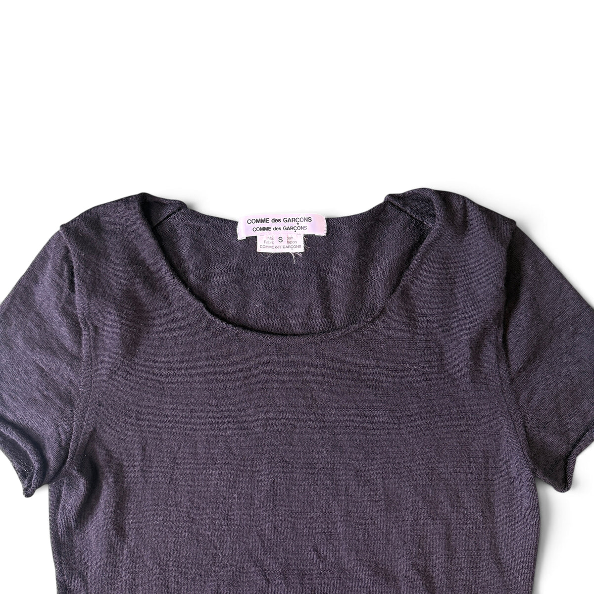 COMME des GARÇONS 2006AW Sheer Knit Scoop Neck Short Sleeve Top / Black