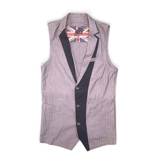 PPFM Layered Design Pinstripe Vest