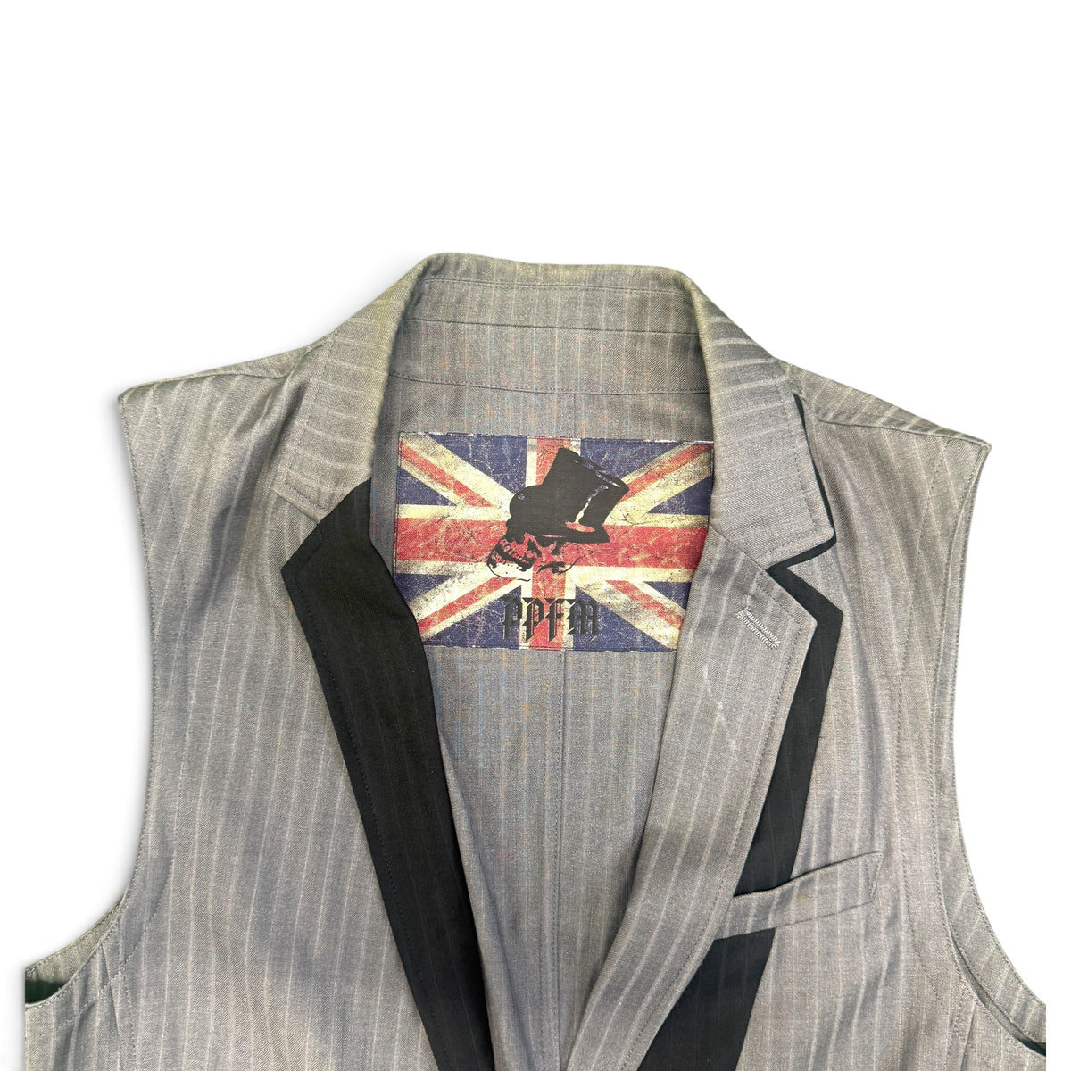 PPFM Layered Design Pinstripe Vest