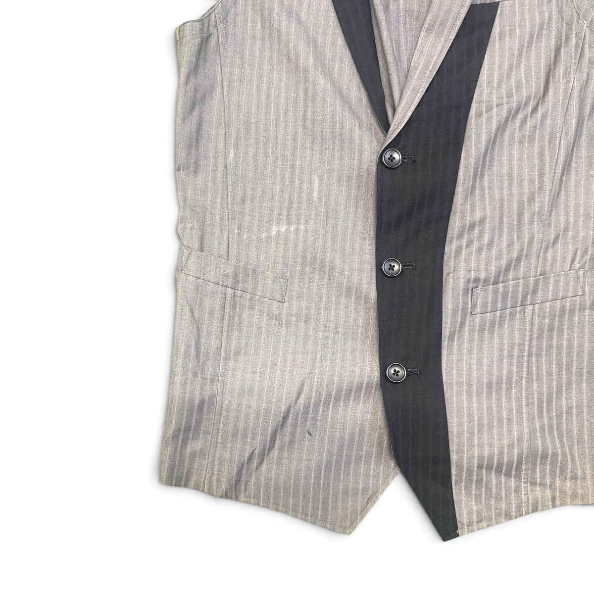 PPFM Layered Design Pinstripe Vest