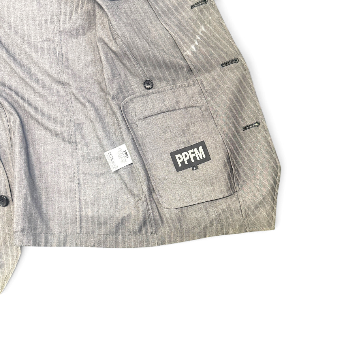 PPFM Layered Design Pinstripe Vest