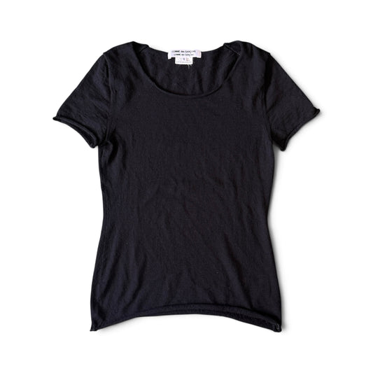 COMME des GARÇONS 2006AW Sheer Knit Scoop Neck Short Sleeve Top / Black