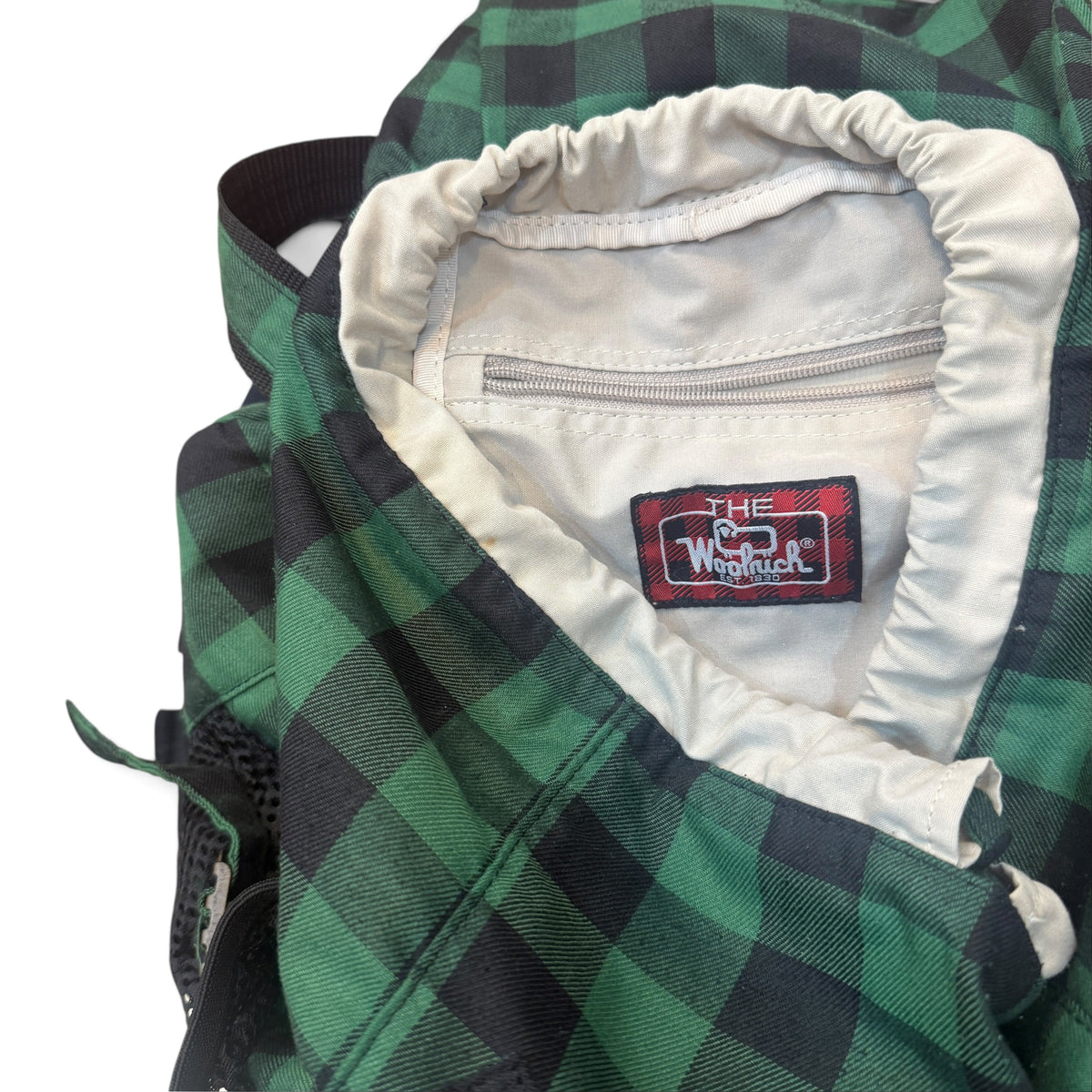 WOOLRICH Green Check Multi-Pocket Backpack